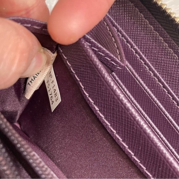 Coach purple leather zipper accordion clutch wallet - Picture 10 of 10